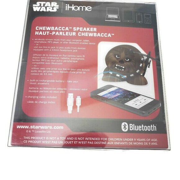 Disney Star Wars Chewbacca iHome Bluetooth Speaker Wirelessly Stream Music - Picture 3 of 3